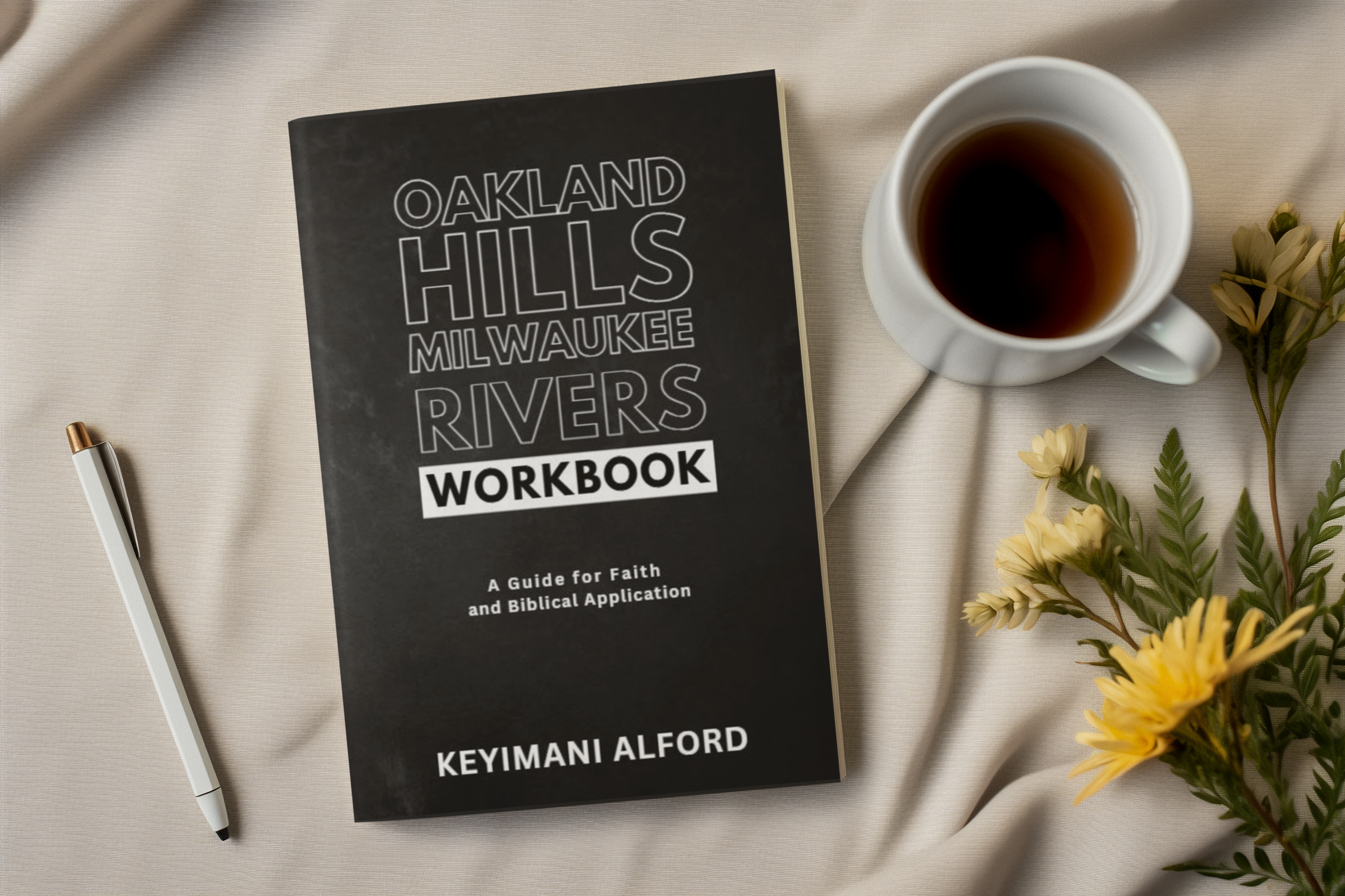mockup-of-an-ai-generated-book-placed-near-a-cup-of-coffee-and-some-flowers-m38102